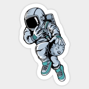 Astronaut Basketball Champion Sticker